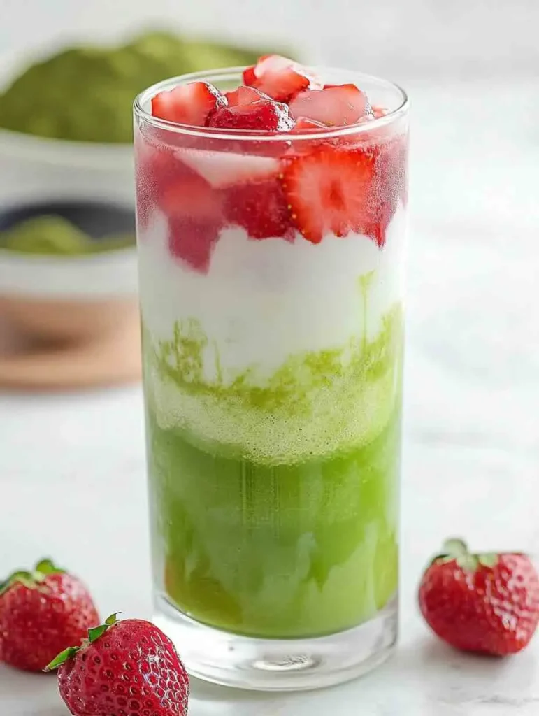 Iced Strawberry Matcha Latte