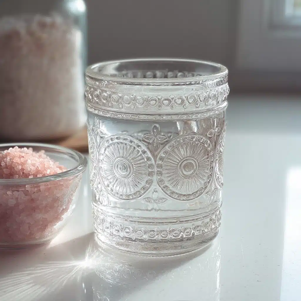 Elegant glass of water with pink Himalayan salt - pink salt weight loss recipe