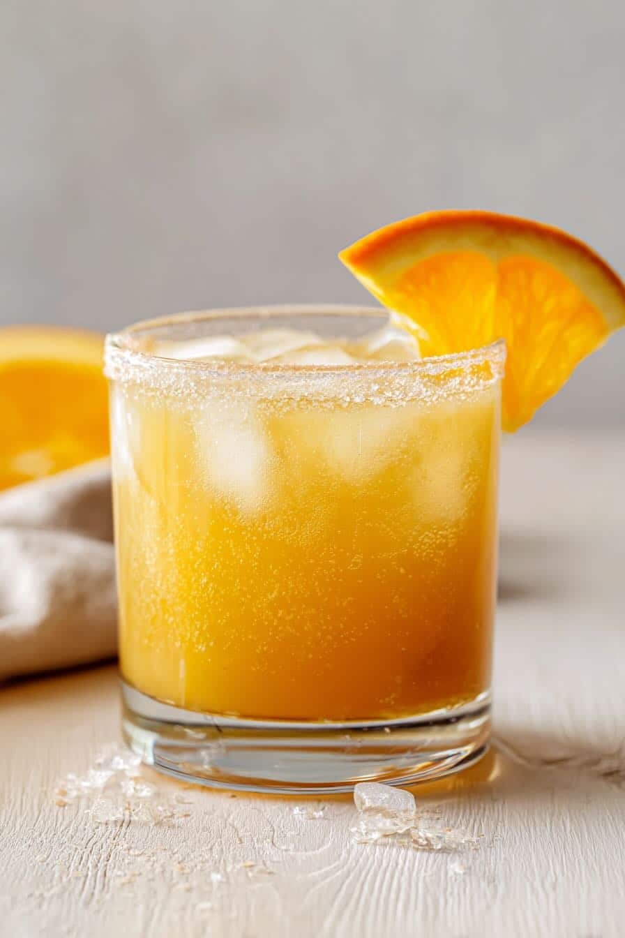Cortisol cocktail for weight loss with orange wedge and ice